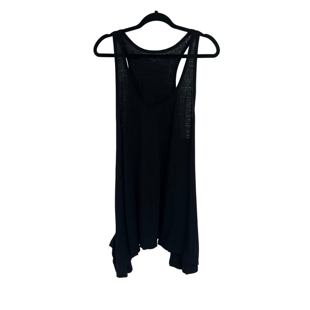 Eileen Fisher Black Linen Pocket Long Tank Lagenlook Capsule Women’s Large